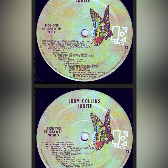 Judy Collins vinyl LOT of 3: whales & nightingales/true stories/Judith OOP - Picture 6 of 7